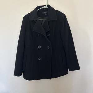 Jason Kole Black Double Breasted Wool Peacoat